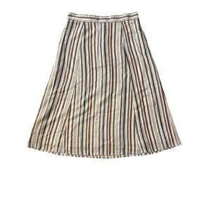 LOFT‎ Women's Size 10 Striped A-Line Maxi Skirt Multicolor Vintage